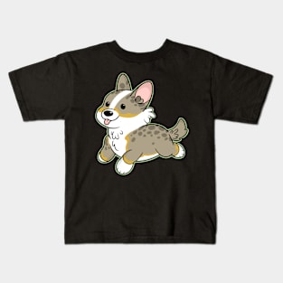 Blue Merle Corgi Kids T-Shirt